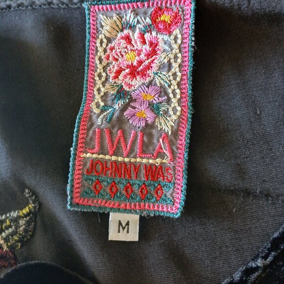 Johnny Was JWLA Velvety Black Floral Dress Women's Medium - Picture 4 of 6